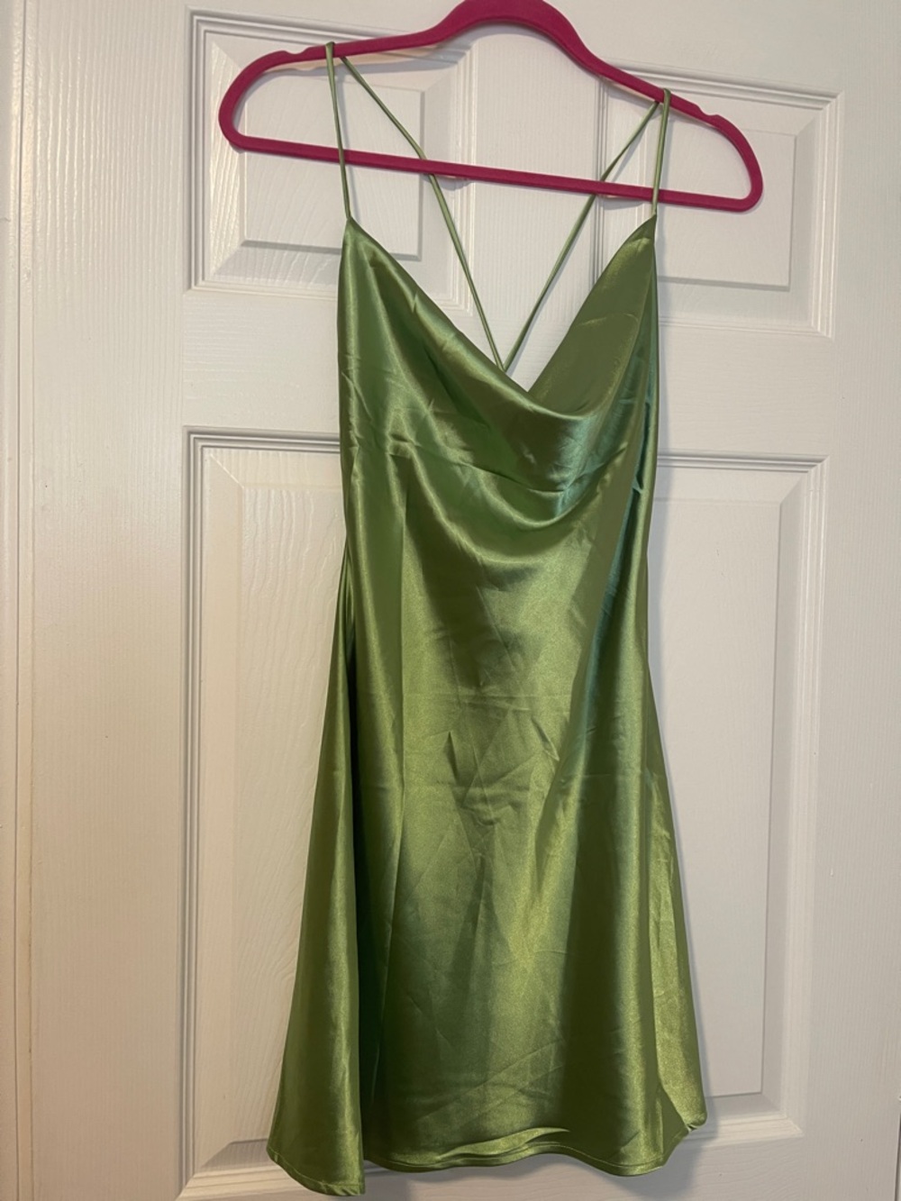 NWT Satin Green Slip Dress & Matching Shirt Set - Picture 3 of 4